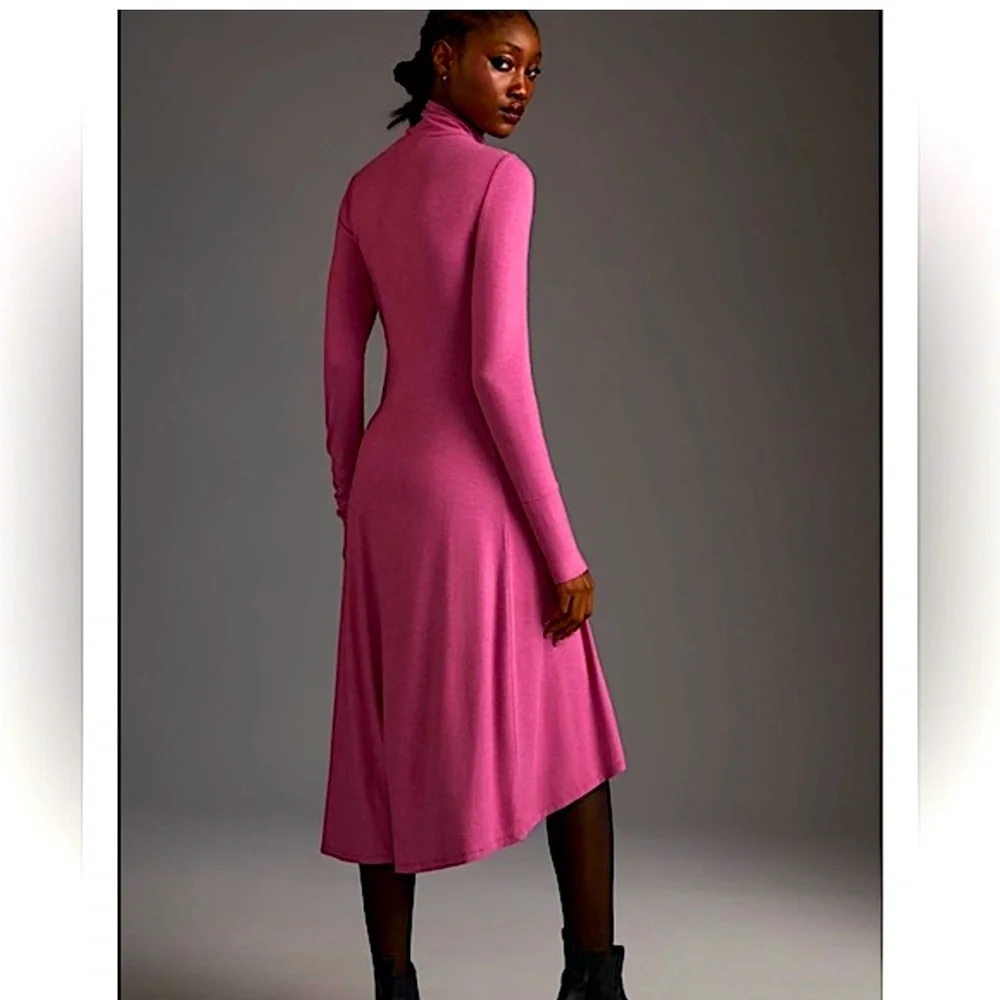 Daily Practice by Anthropologie Ruched Dress in Raspberry. Size M NWOT - Picture 3 of 14